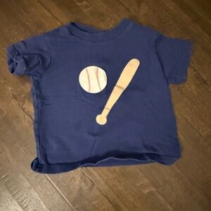 Kids Blue Baseball Appliqué Graphic T-Shirt